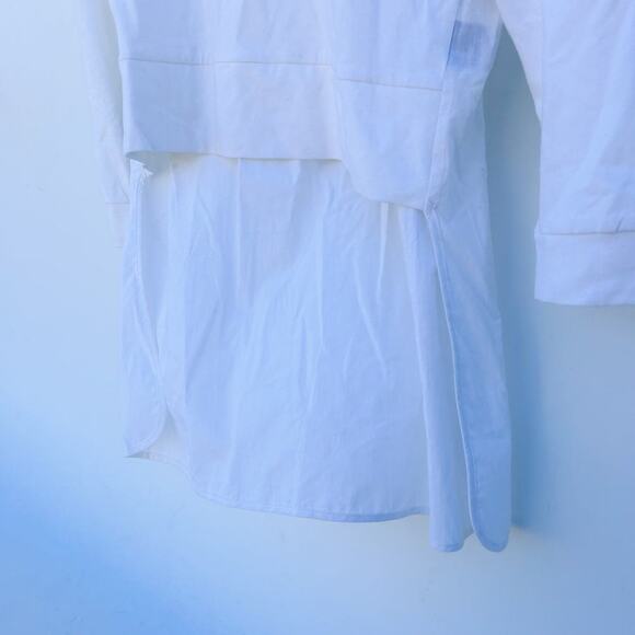 Mia Inspiration Long Sleeve Street Fashion Shirt White Uneven Large Lagenlook - Picture 5 of 6